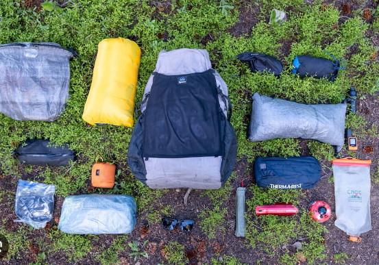 Compact hiking gear for travel-friendly packing