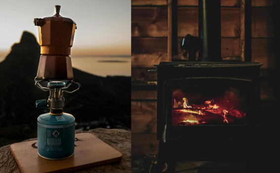 Camping wood stove vs gas stove