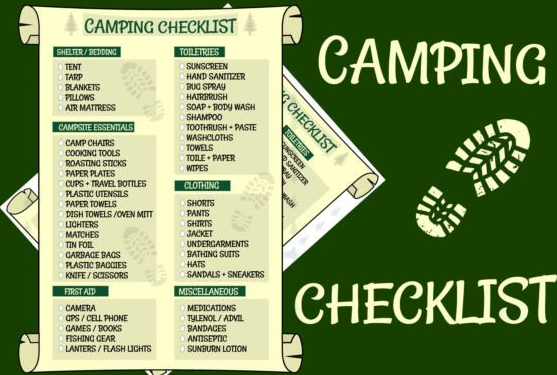 Weekend camping equipment checklist
